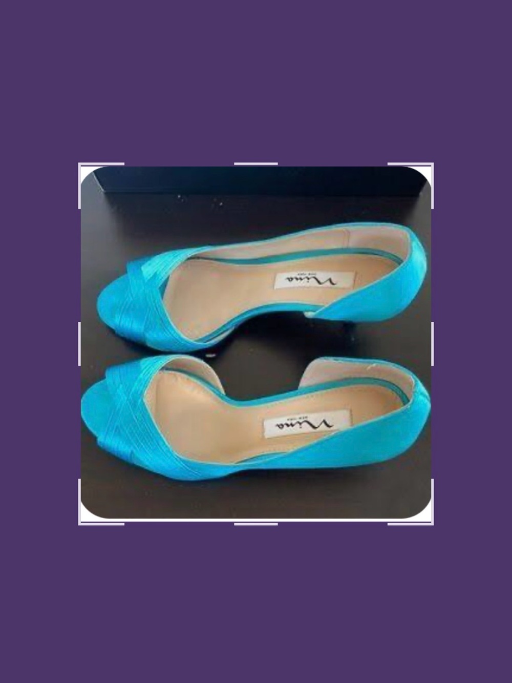 NWT Women's Turquoise Open-Toe Flats
